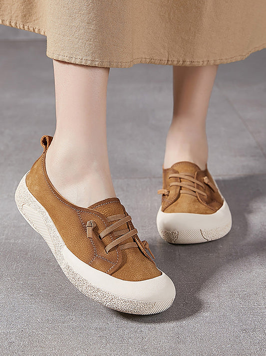Flat Women Summer Shoes Genuine Leather Casual
