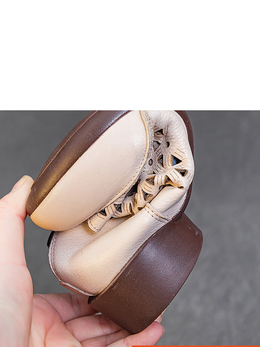 Women Summer Casual Leather Soft Cutout Boots UI1029