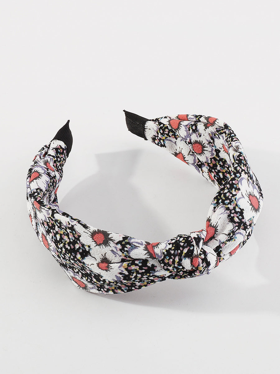 Women Artsy Floral Print Knot Hair Band KL1013