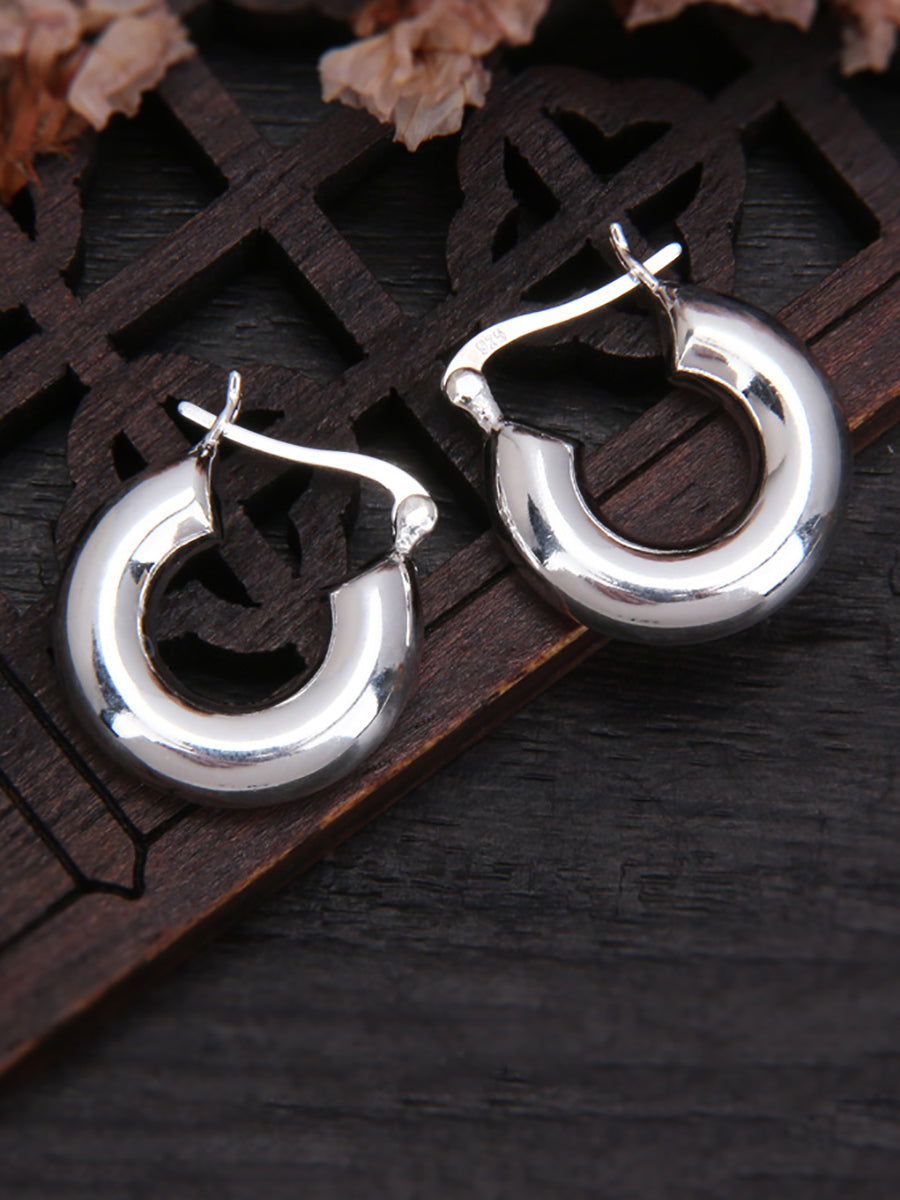 Boucles d'oreilles vintage en argent S925 en forme de U pour femmes OO1036 