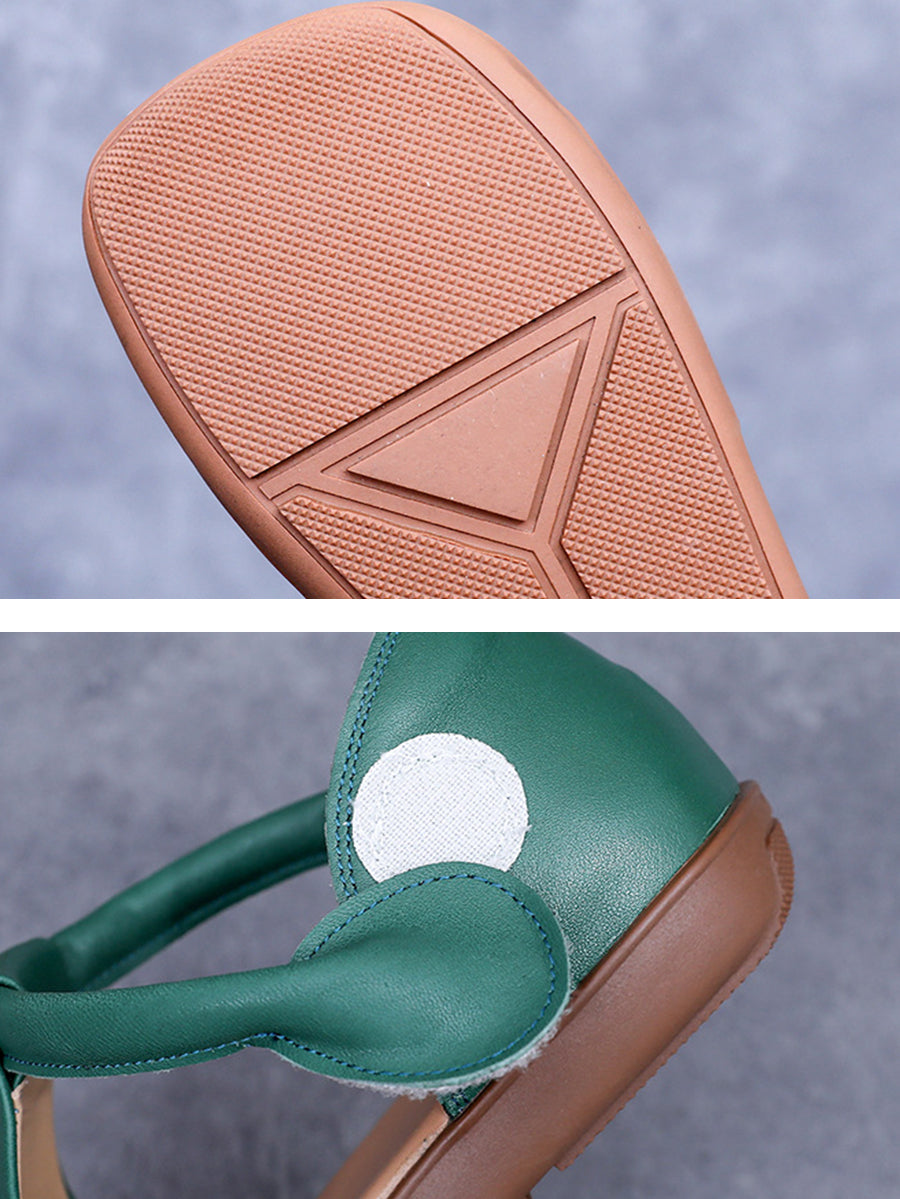 Casua Hollow Sandals Out Women Flat Summer Leather