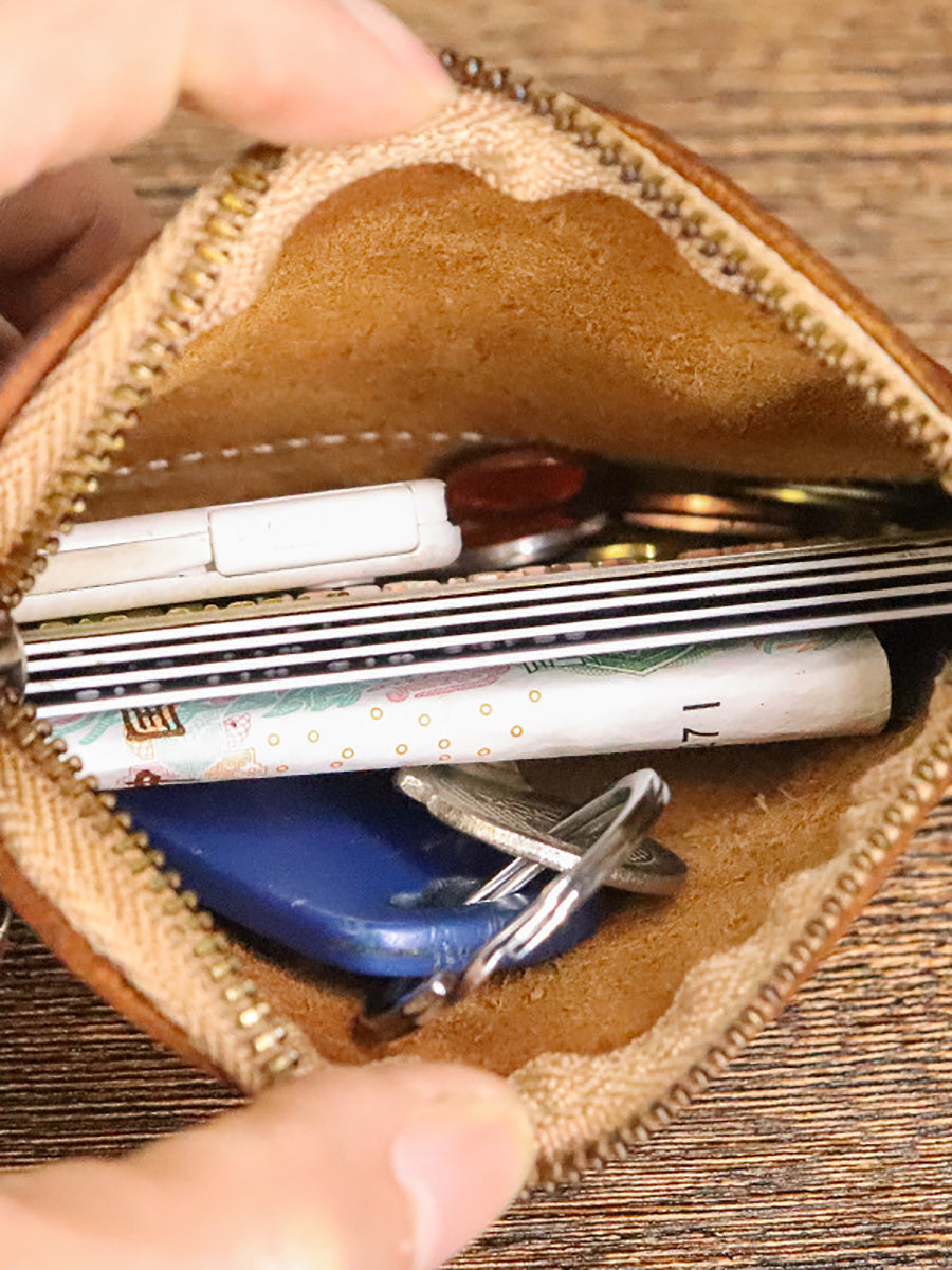 Leather Genuine Women Square Coin Purse Casual