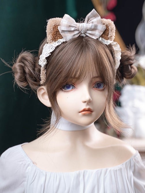 Bangs 71CM Brown Length Wig Wavy With Air