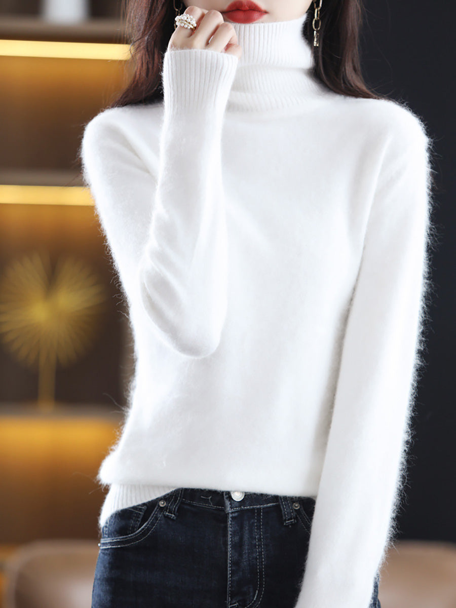 Women Autumn Casual Turtleneck Soft Cashmere Sweater AK1029