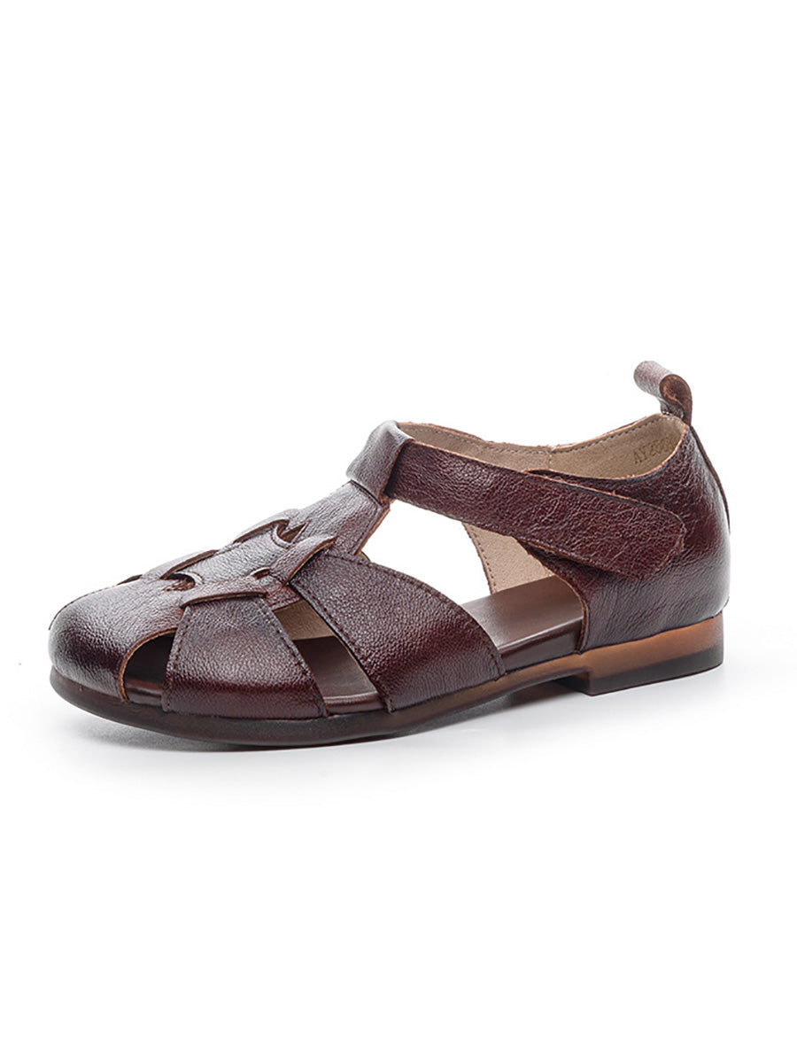 Summer Leather Spliced Sandals Women Soft