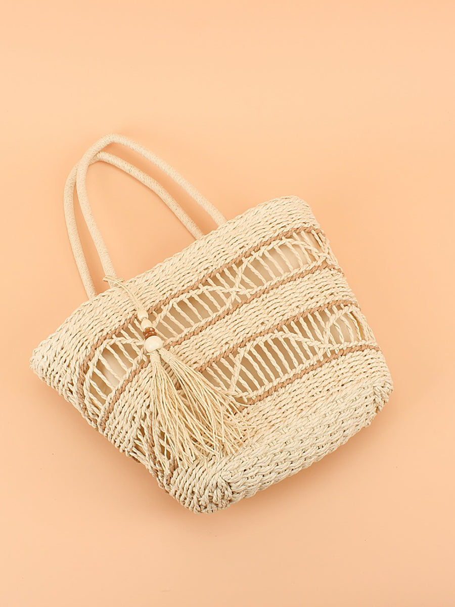 Fashion Commuter Bag Straw Weave Shoulder