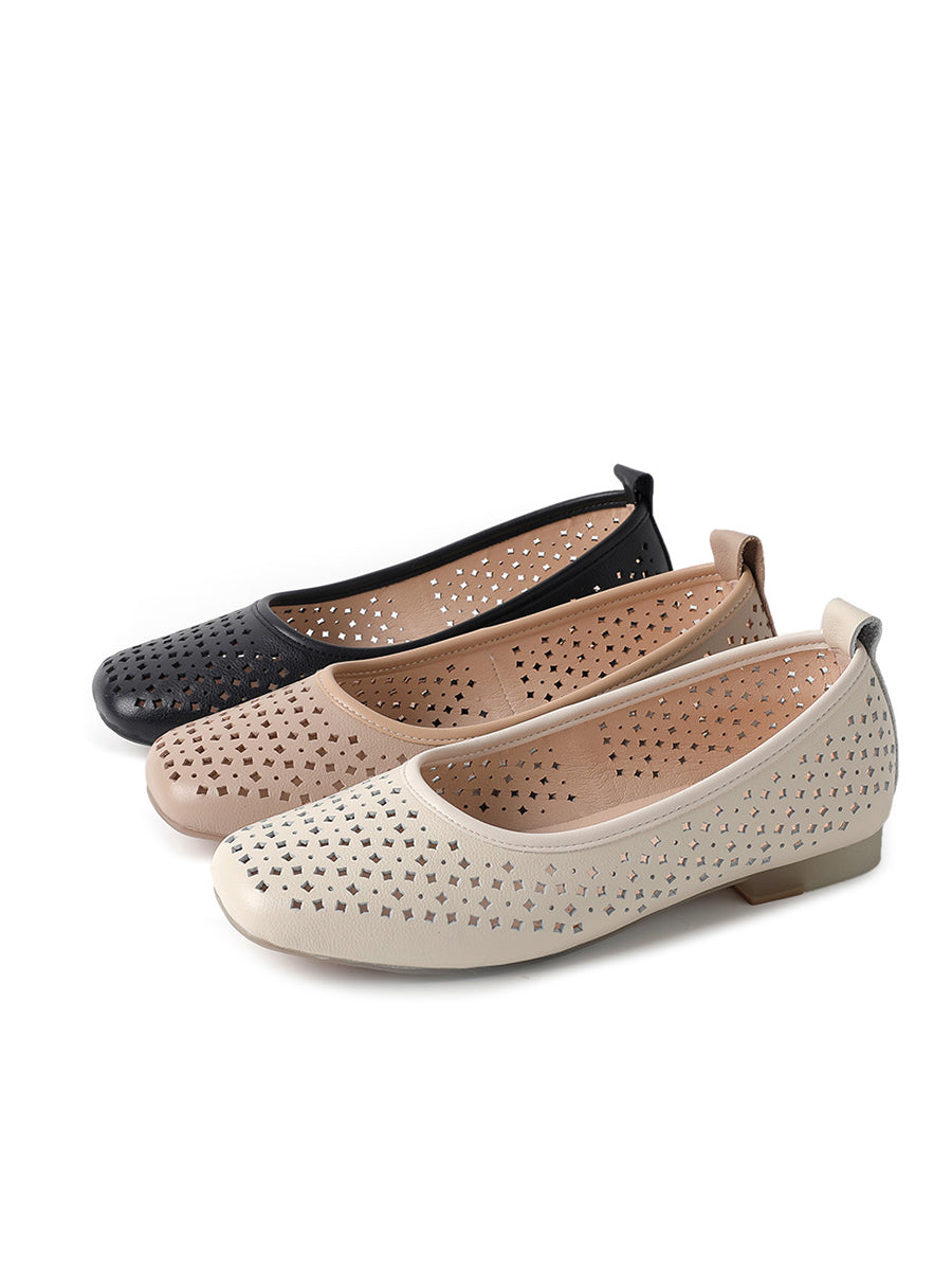 Heel Shoes Out Hollow Casual Summer Women Low
