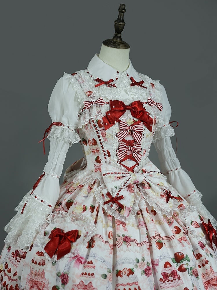 White Puff Sleeves Blouse Short