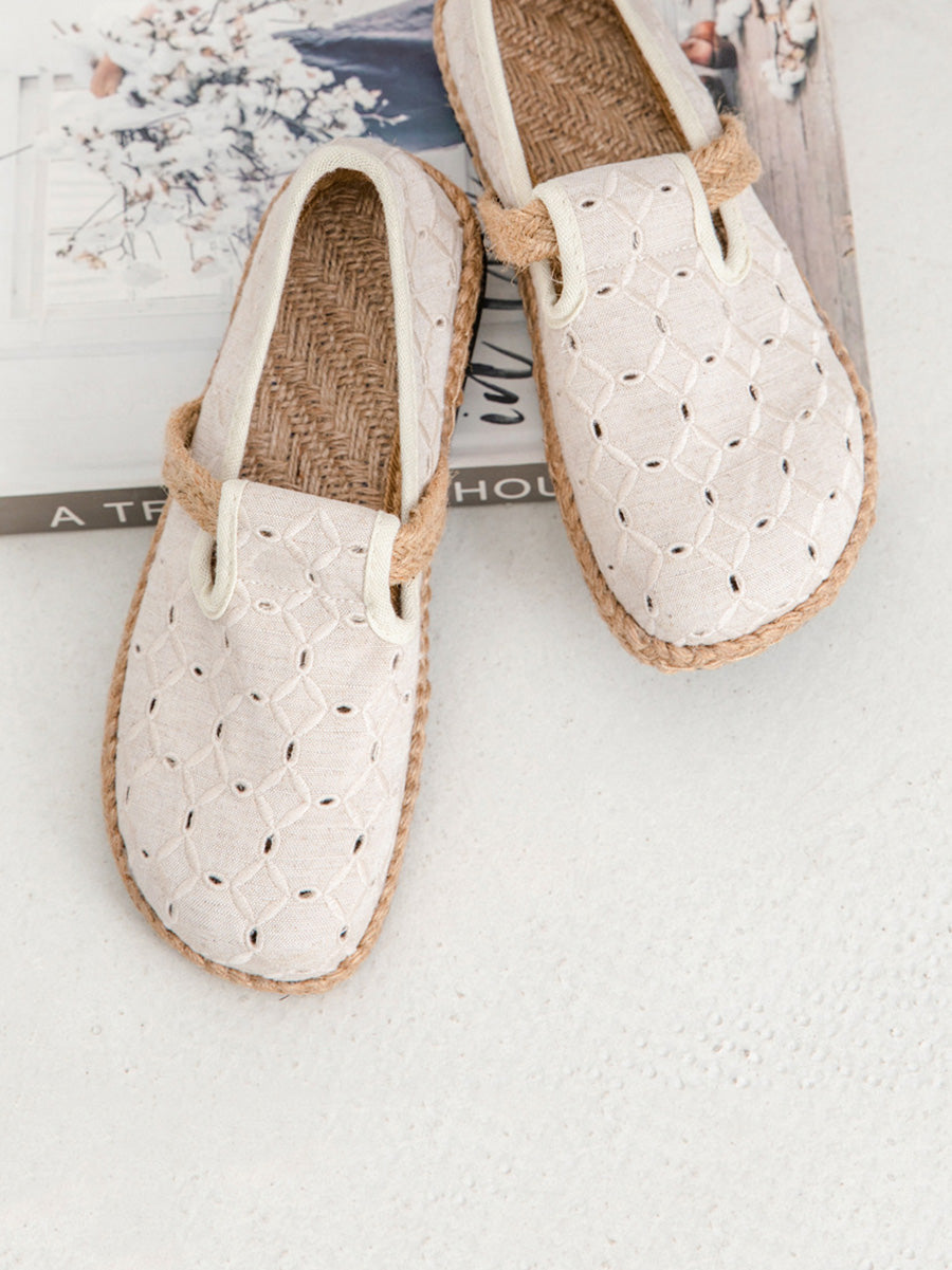 Out Flat Women Hollow Shoes Casual Summer Cotton