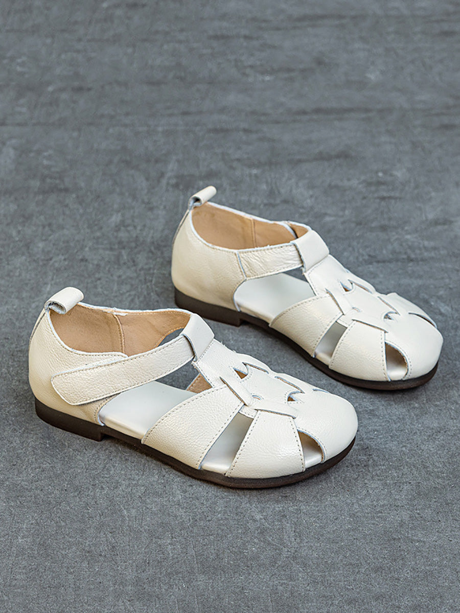 Summer Leather Spliced Sandals Women Soft