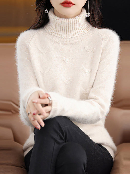 Women Autumn Turtleneck Wool Warm Knit Sweater AX1032