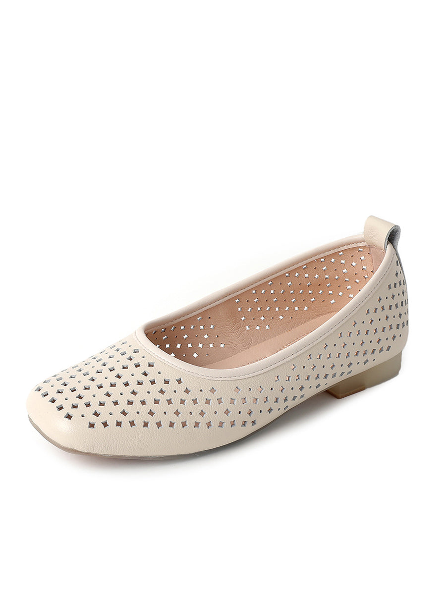Heel Shoes Out Hollow Casual Summer Women Low