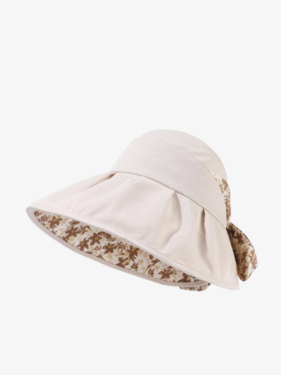 Sunproof Women Summer Bowknot Hat Artsy Floral