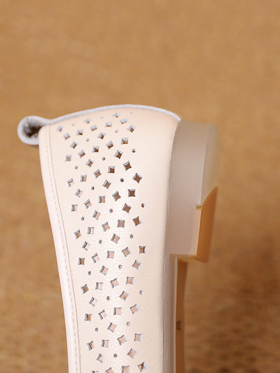 Heel Shoes Out Hollow Casual Summer Women Low