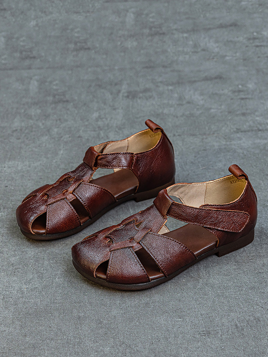 Summer Leather Spliced Sandals Women Soft