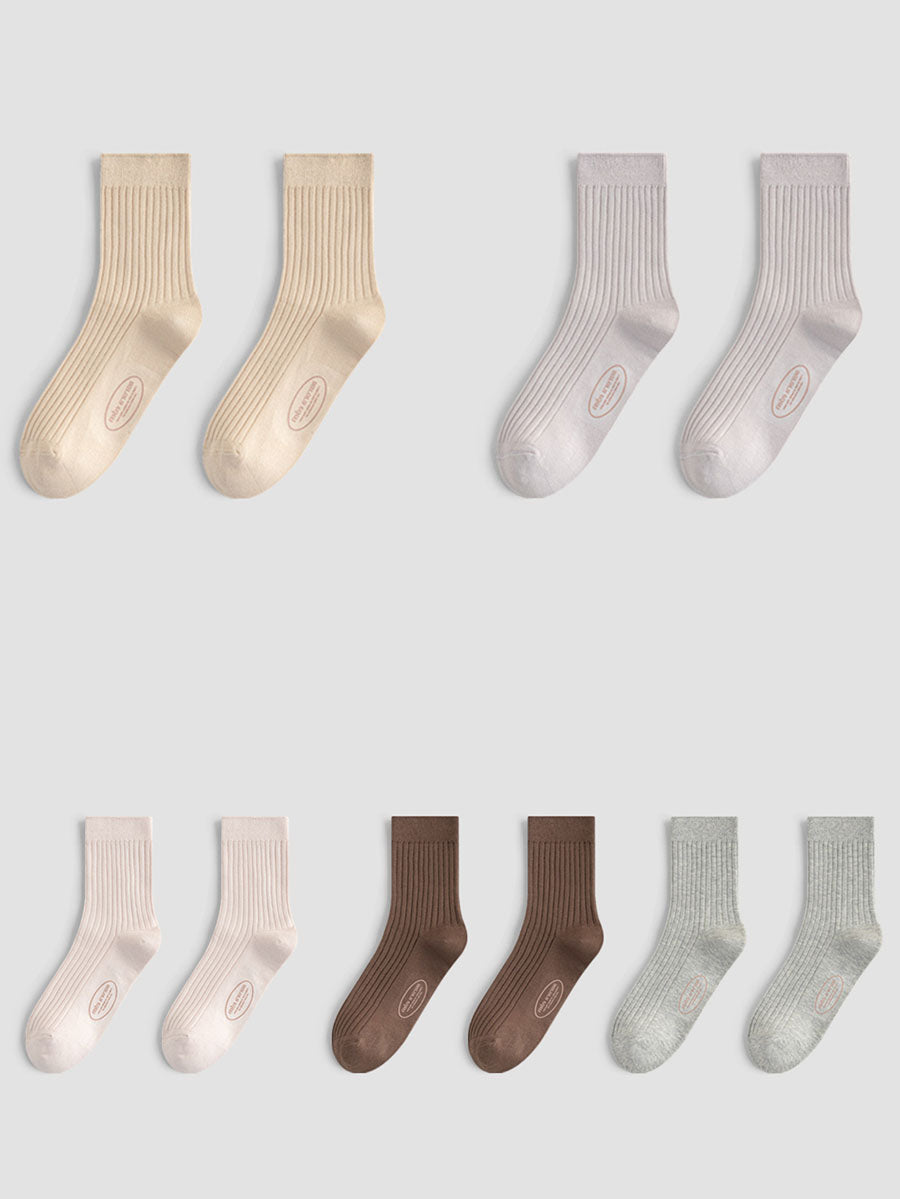 5 Pairs Women Soft Casual Cotton Socks BA1079