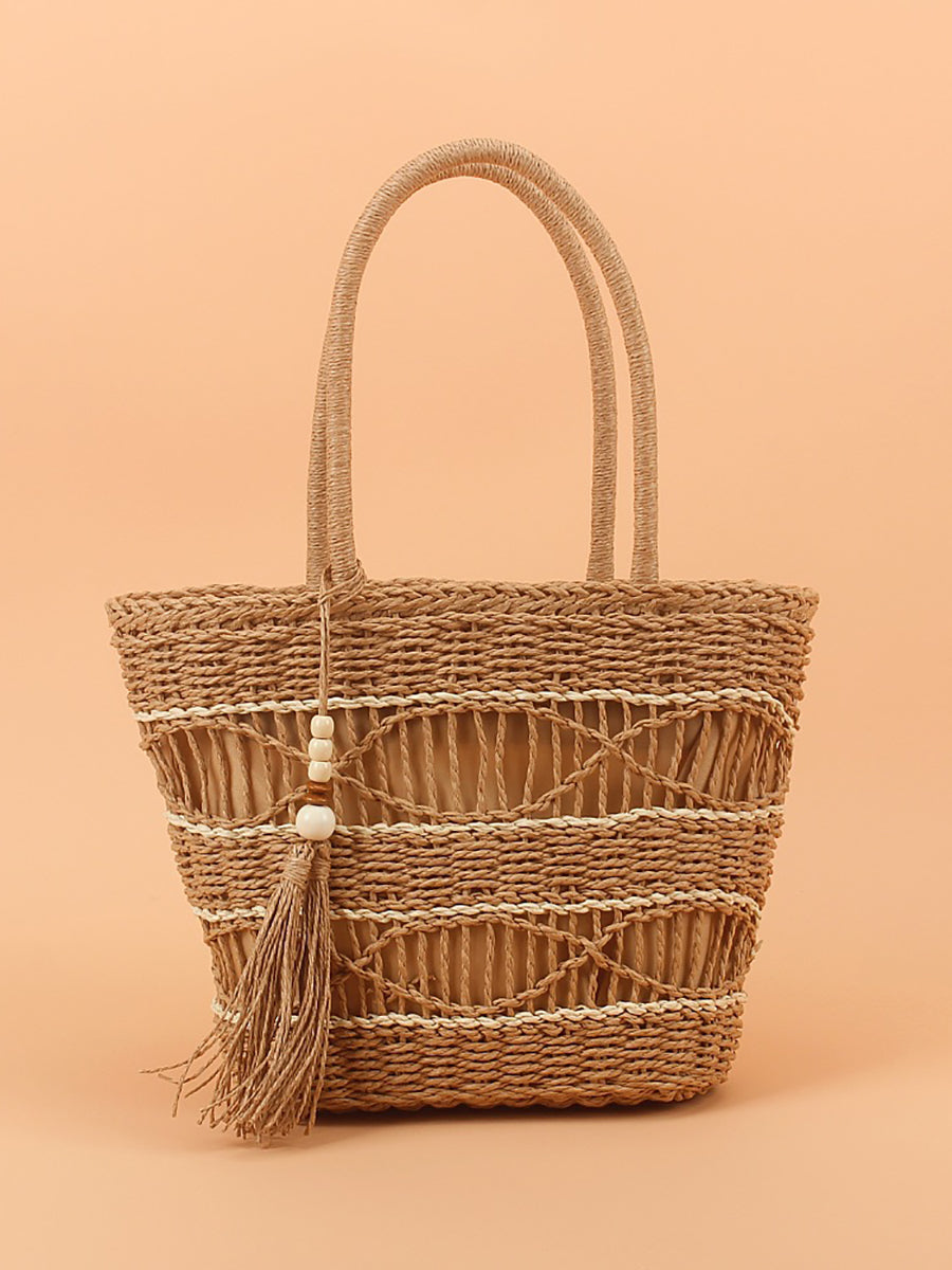 Fashion Commuter Bag Straw Weave Shoulder