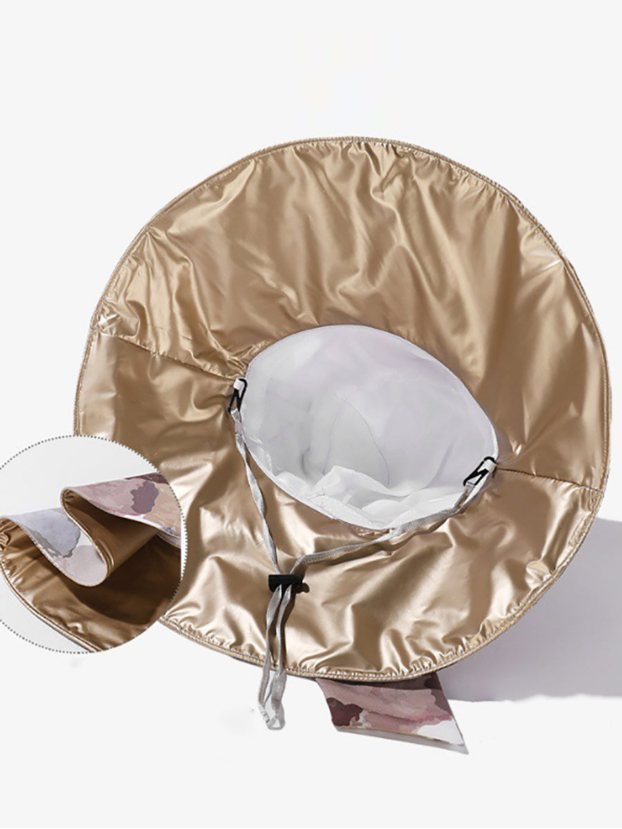 Artsy Colorblock Women Sunproof Hat Bowknot