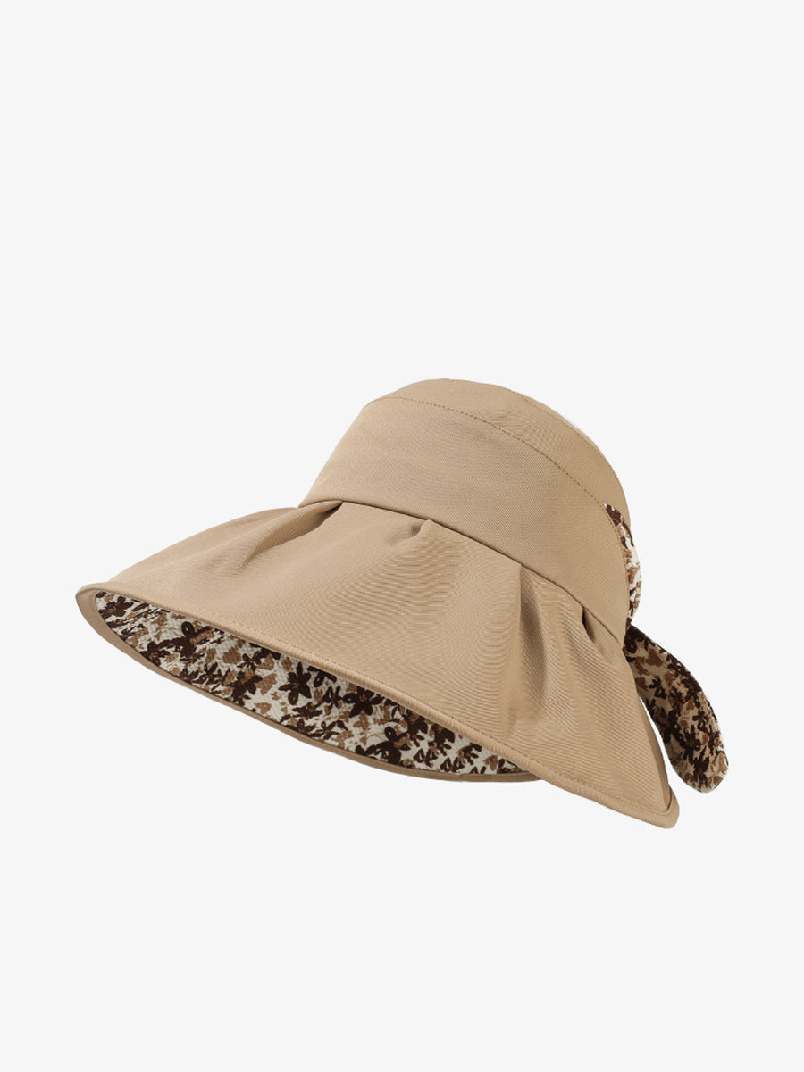 Sunproof Women Summer Bowknot Hat Artsy Floral