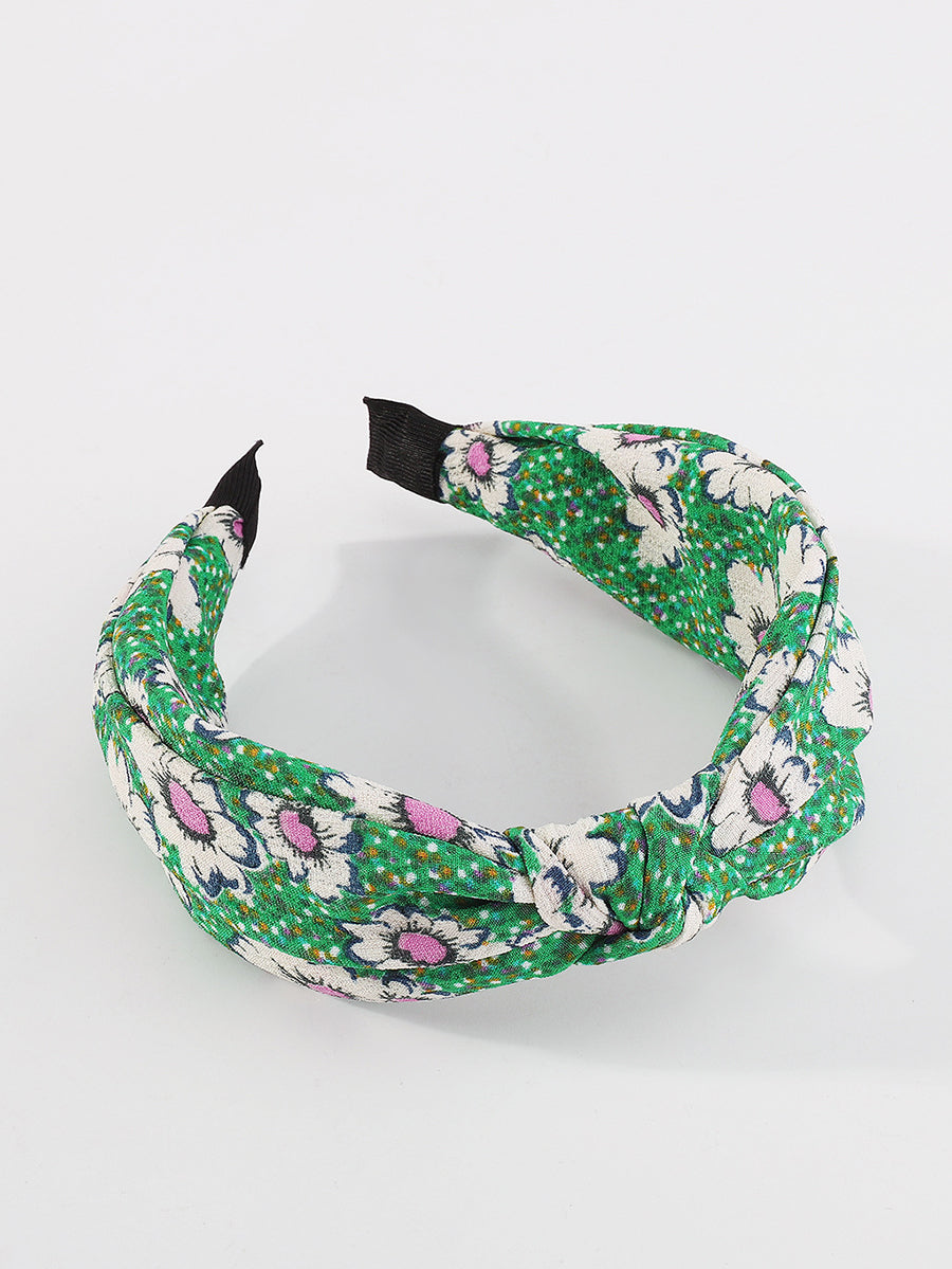 Women Artsy Floral Print Knot Hair Band KL1013