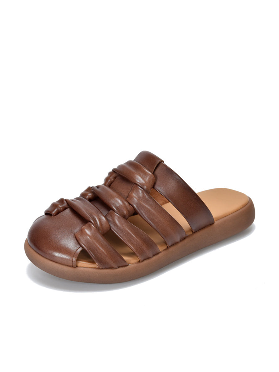 Women Summer Casual Leather Genuine Sandals