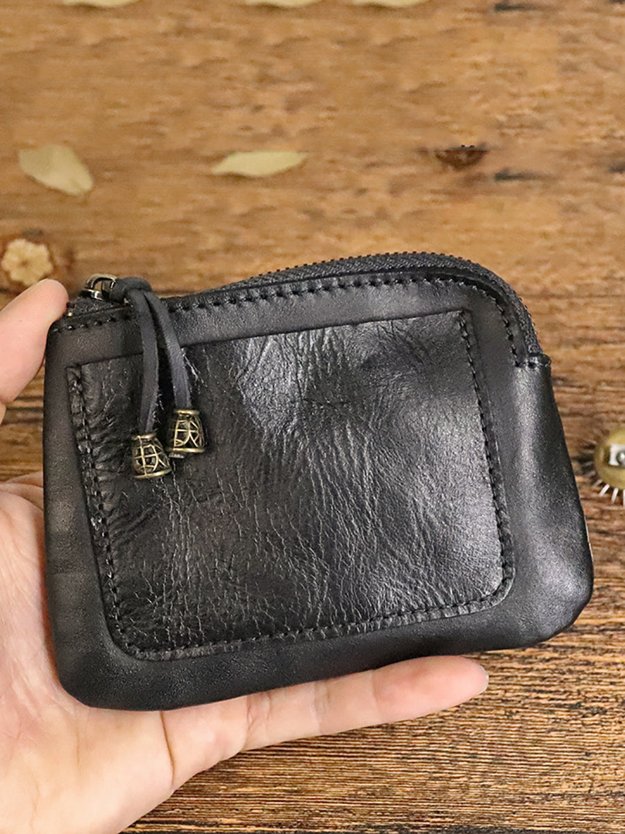 Leather Genuine Women Square Coin Purse Casual
