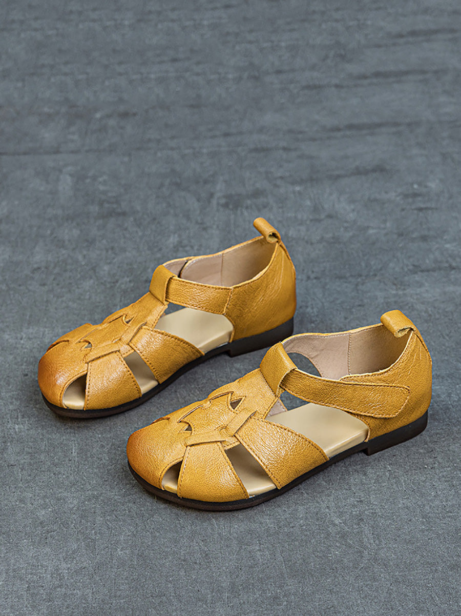 Summer Leather Spliced Sandals Women Soft