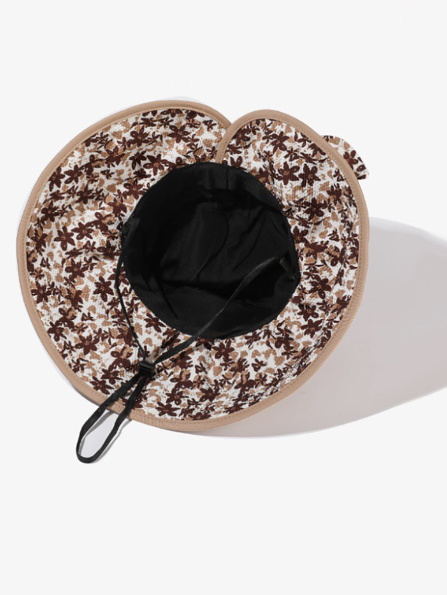 Sunproof Women Summer Bowknot Hat Artsy Floral