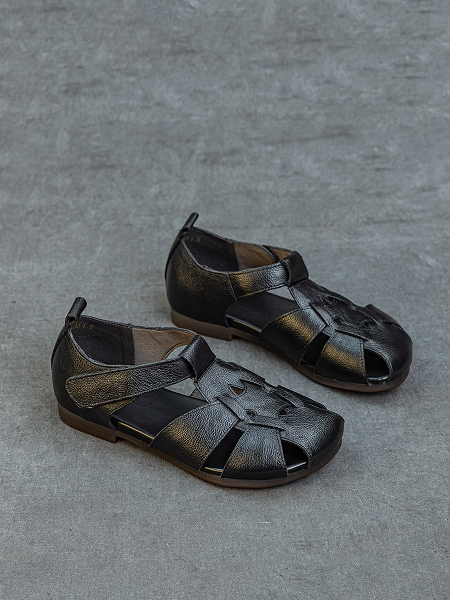 Summer Leather Spliced Sandals Women Soft