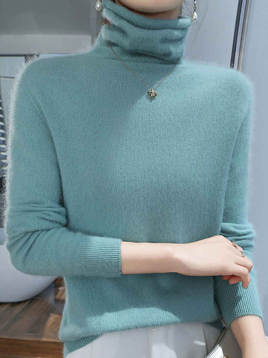 Women Autumn Turtleneck Wool Soft Warm Knit Sweater AV1029