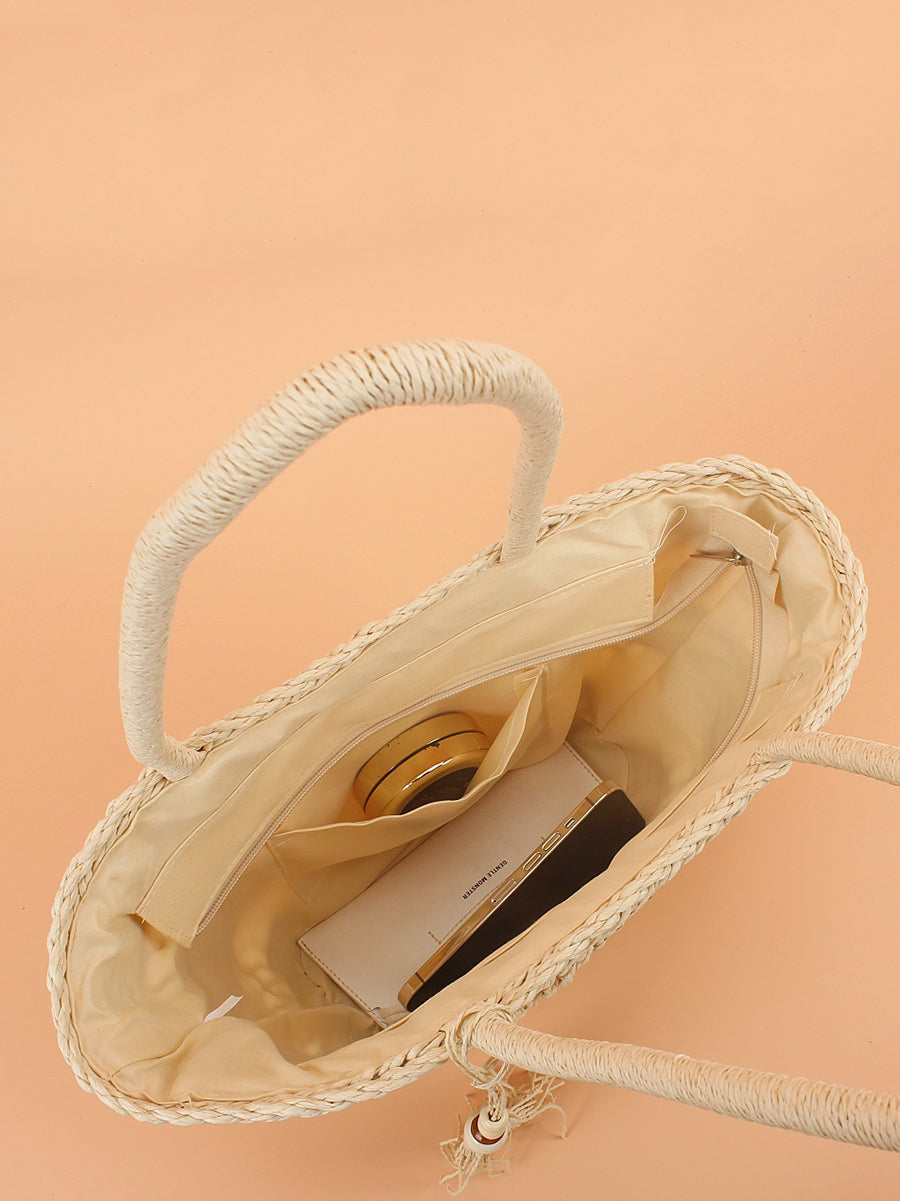 Fashion Commuter Bag Straw Weave Shoulder