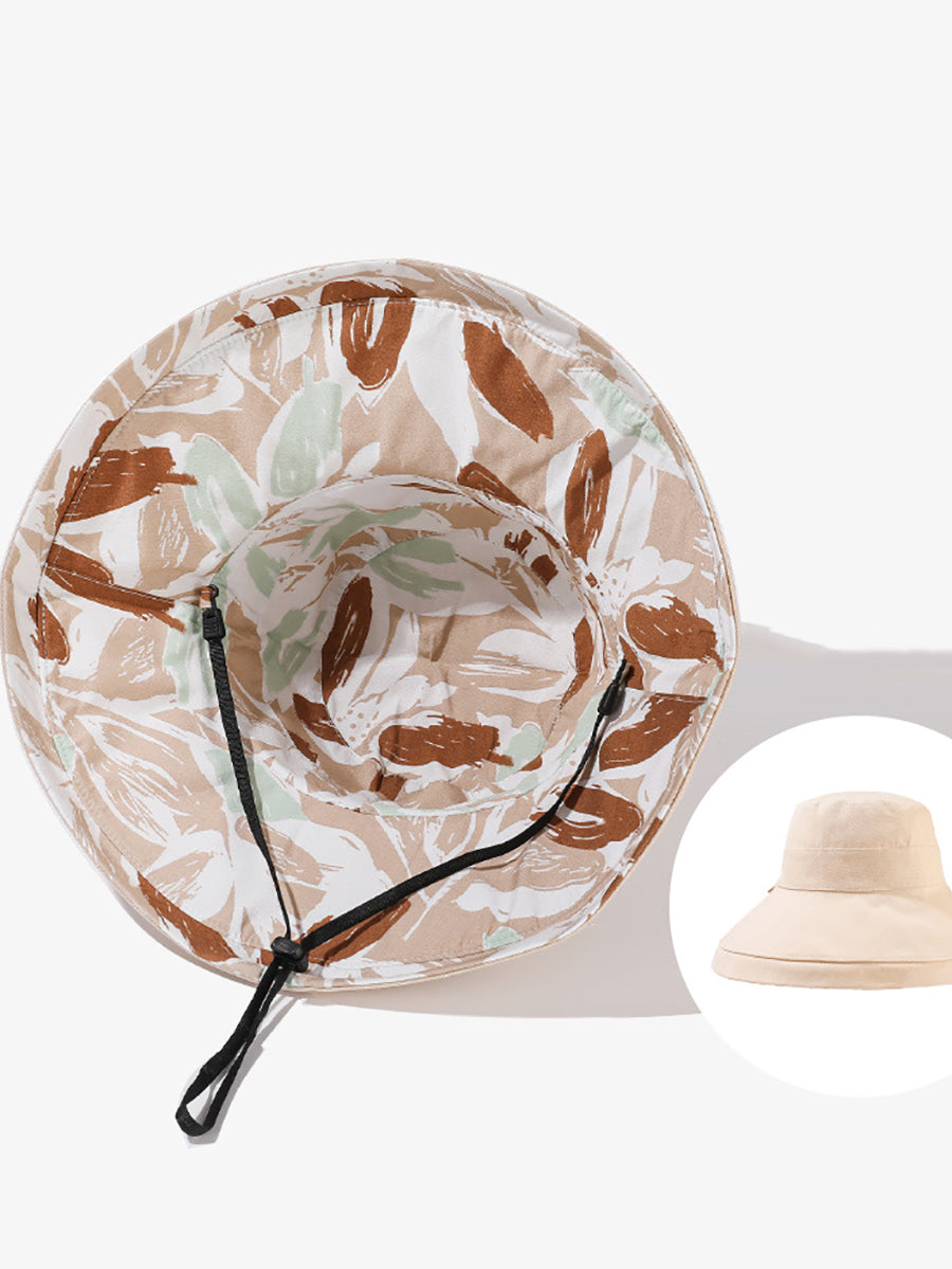 Flower Summer Sunproof Hat Wearing Dual-side Women