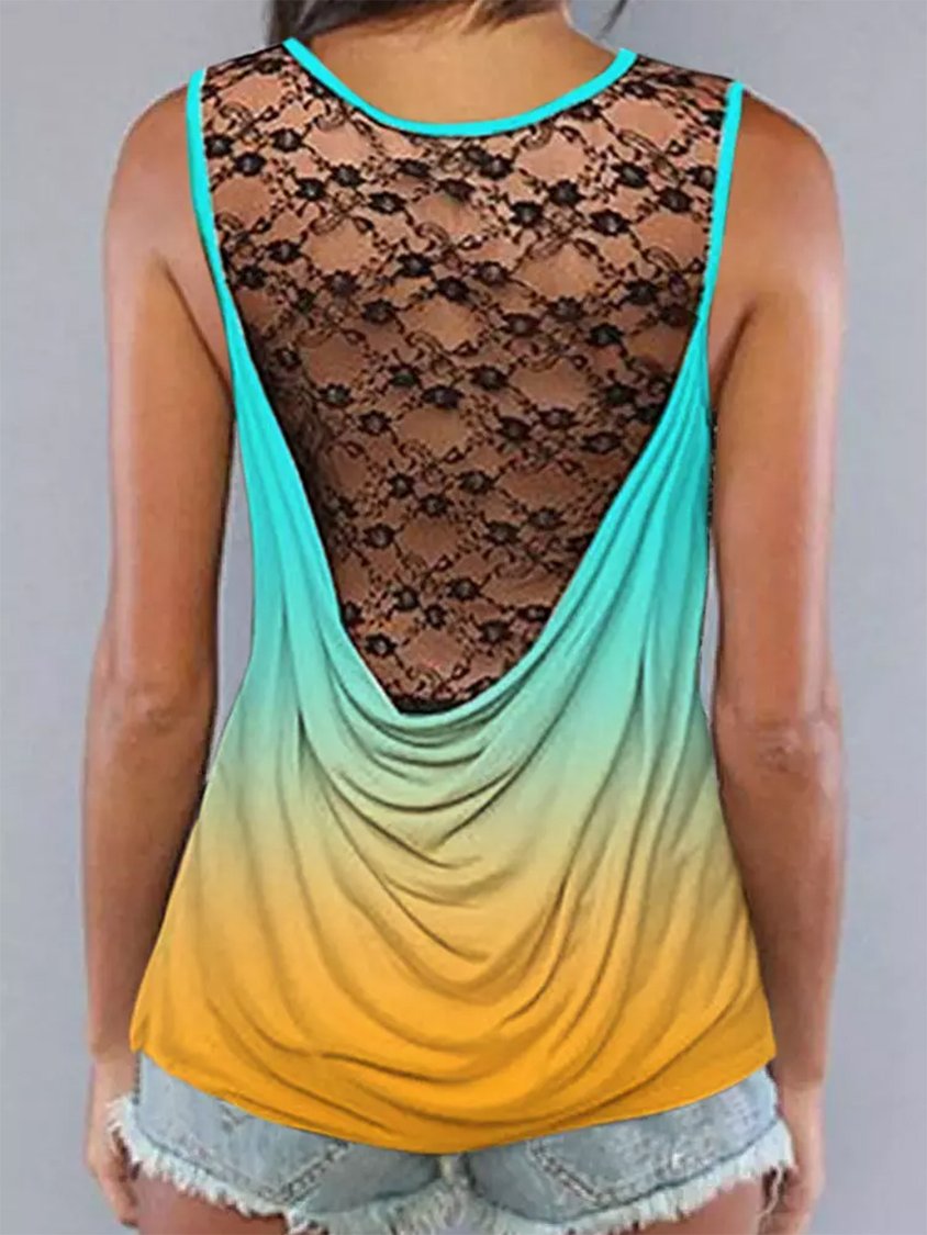 Regular Fit Ombre Casual Tank Top cc2