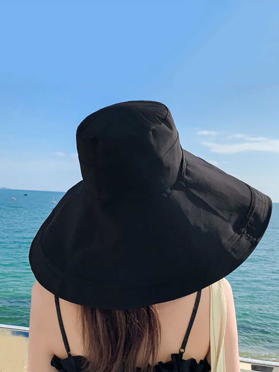 Dual-side Casual Women Brim Wearing Sunproof Hat Large