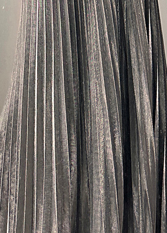 Skirt Casual A Line Elastic Silvery Waist Spring