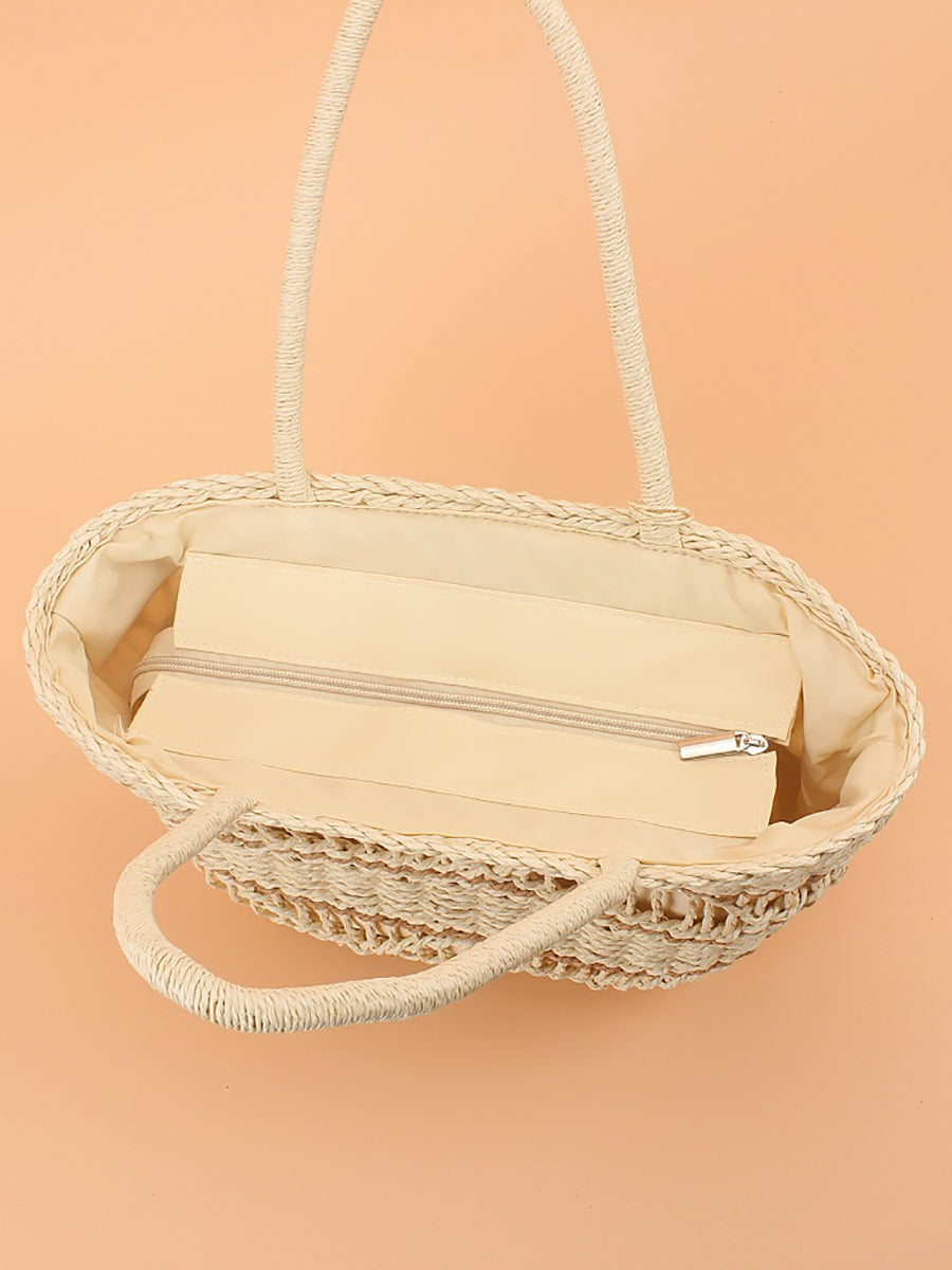Fashion Commuter Bag Straw Weave Shoulder