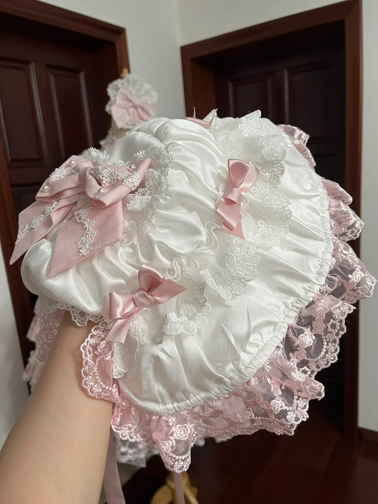 Lolita Sweet Decorated Pink Bows Hat