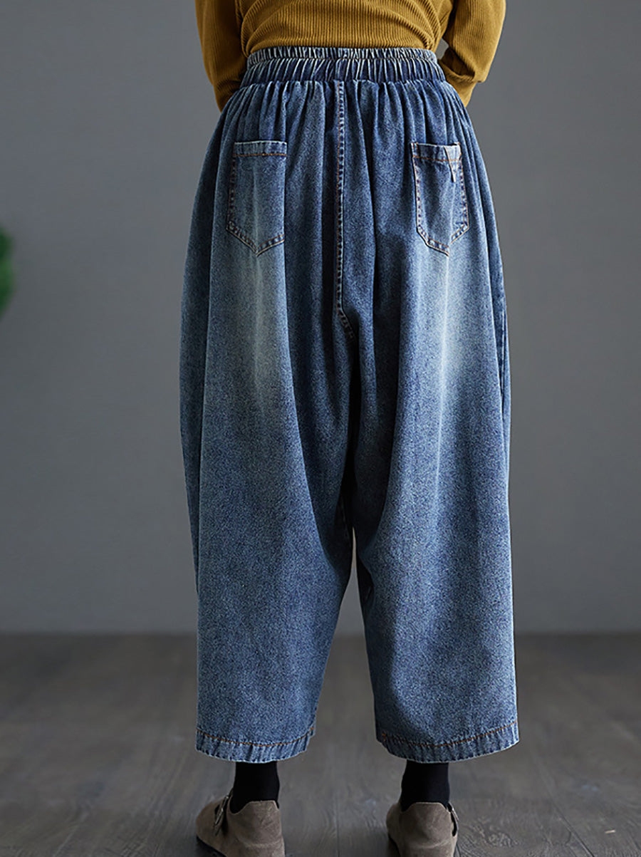 Women Summer Casual Washed Wide-leg Denim Pants CO1020