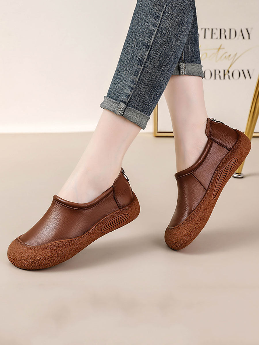 Women Autumn Casual Soft Leather Flat Shoes AS1007