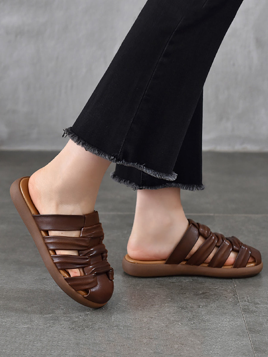 Women Summer Casual Leather Genuine Sandals