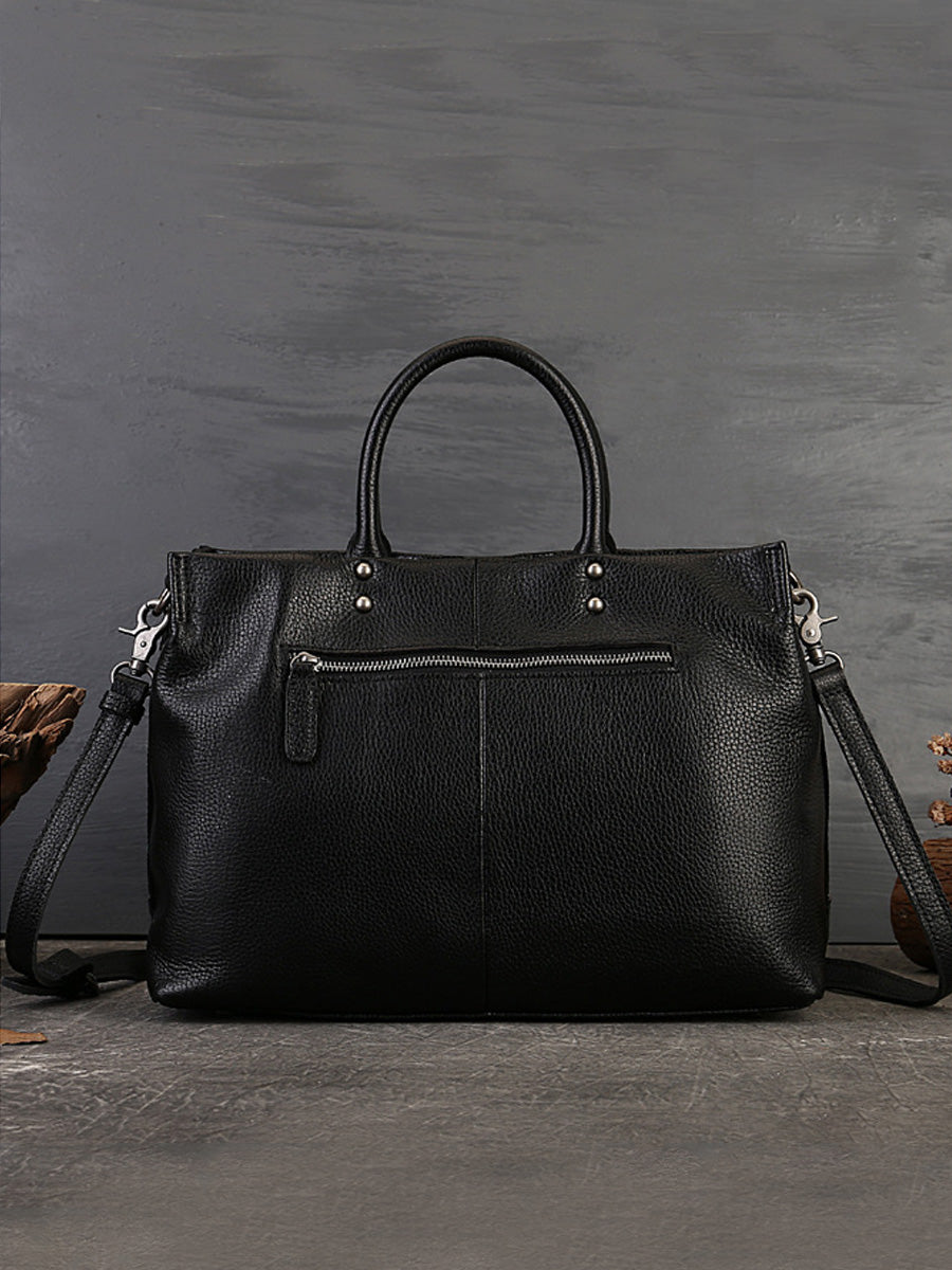 Women Leather Patchwork Large Capacity Hand Bag Shoulder Bag