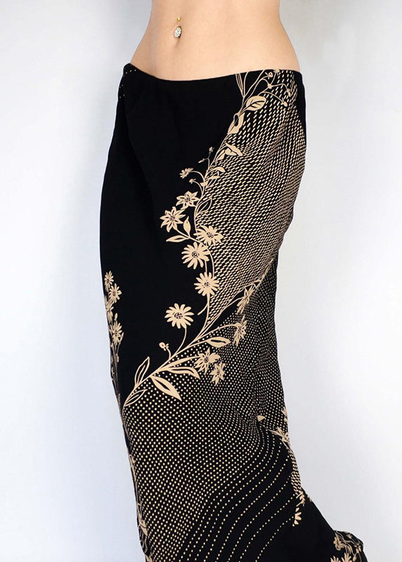 Art Skirts Black Spring Low Print Waist Holiday