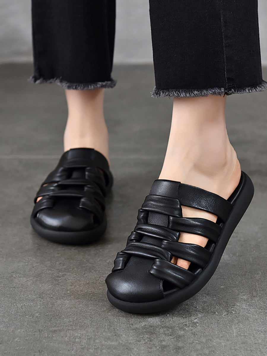 Women Summer Casual Leather Genuine Sandals