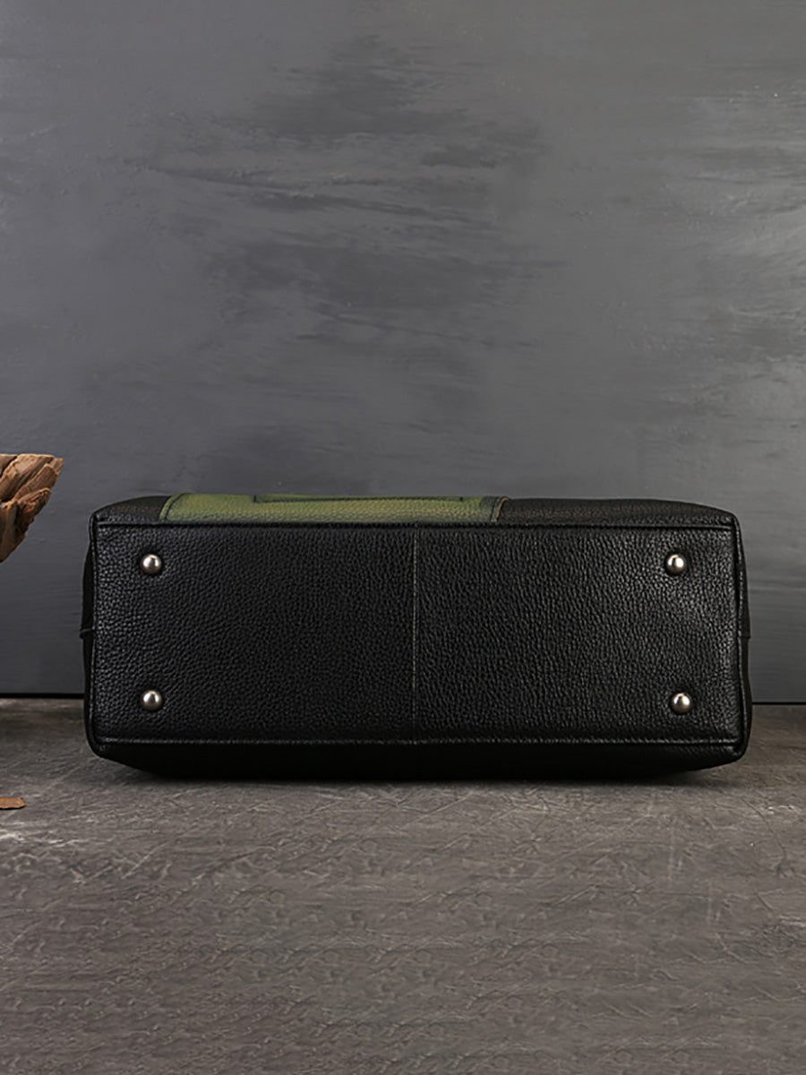 Women Leather Patchwork Large Capacity Hand Bag Shoulder Bag