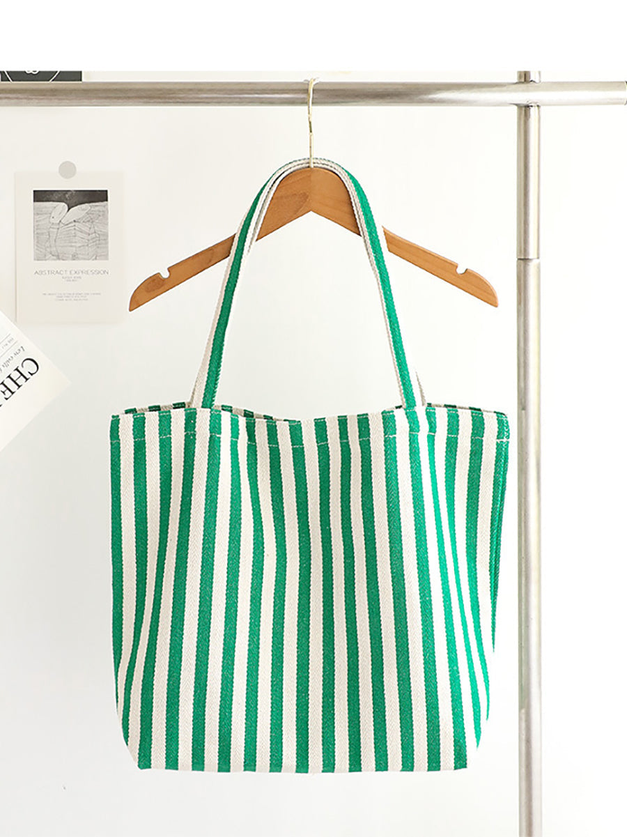 Canvas Stripe Casual Bag Women Shoulder