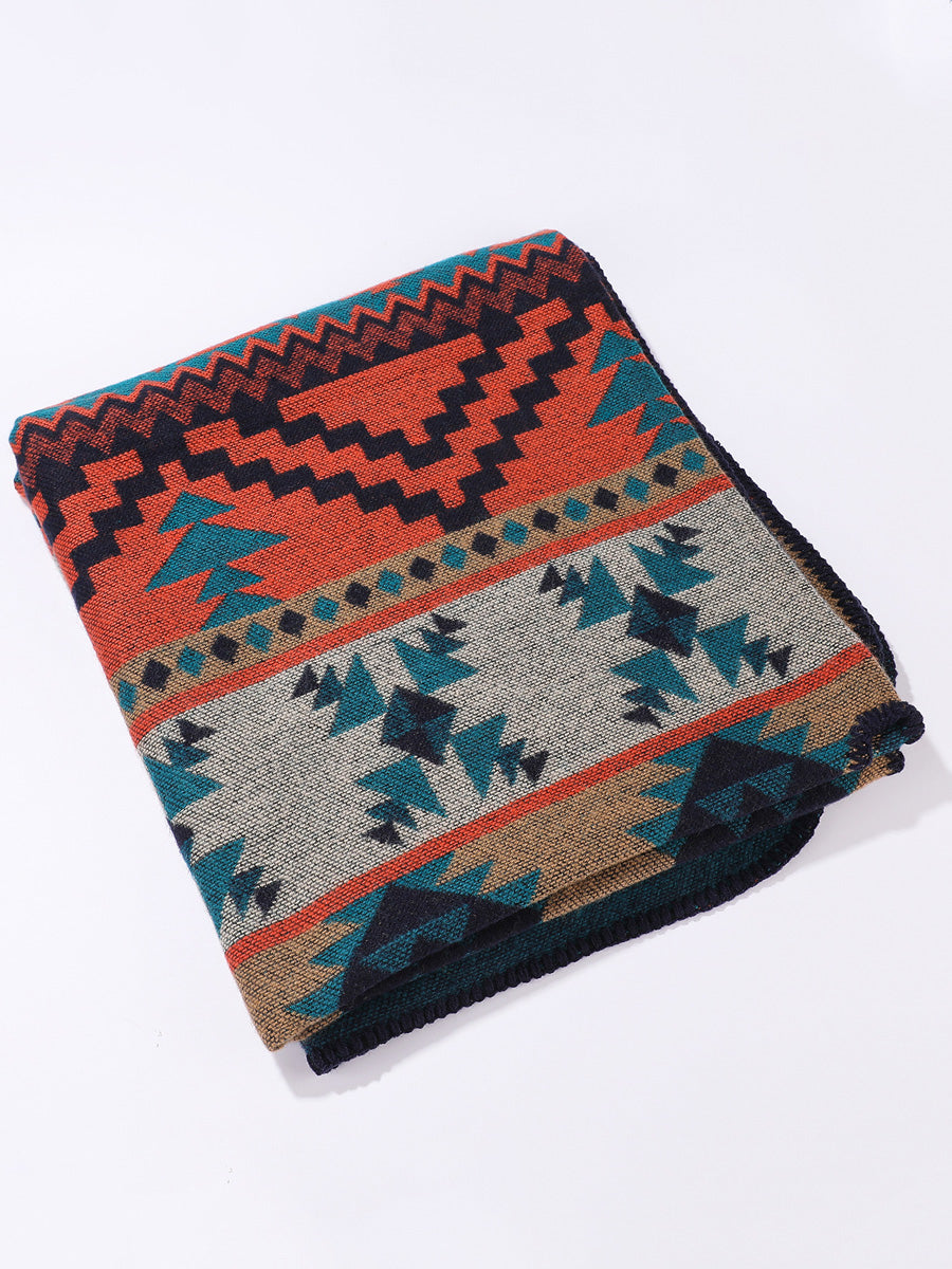 Warm Vintage Travel Geometric Women Shawl
