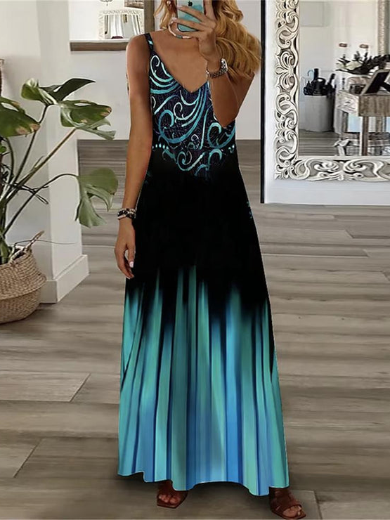 Sommerliches Ombre Spaghetti-Unterkleid mit lässigem Schnitt cc6