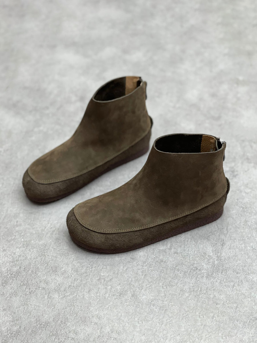 Damen Stiefeletten mit runder Spitze und Blockabsatz AT1076