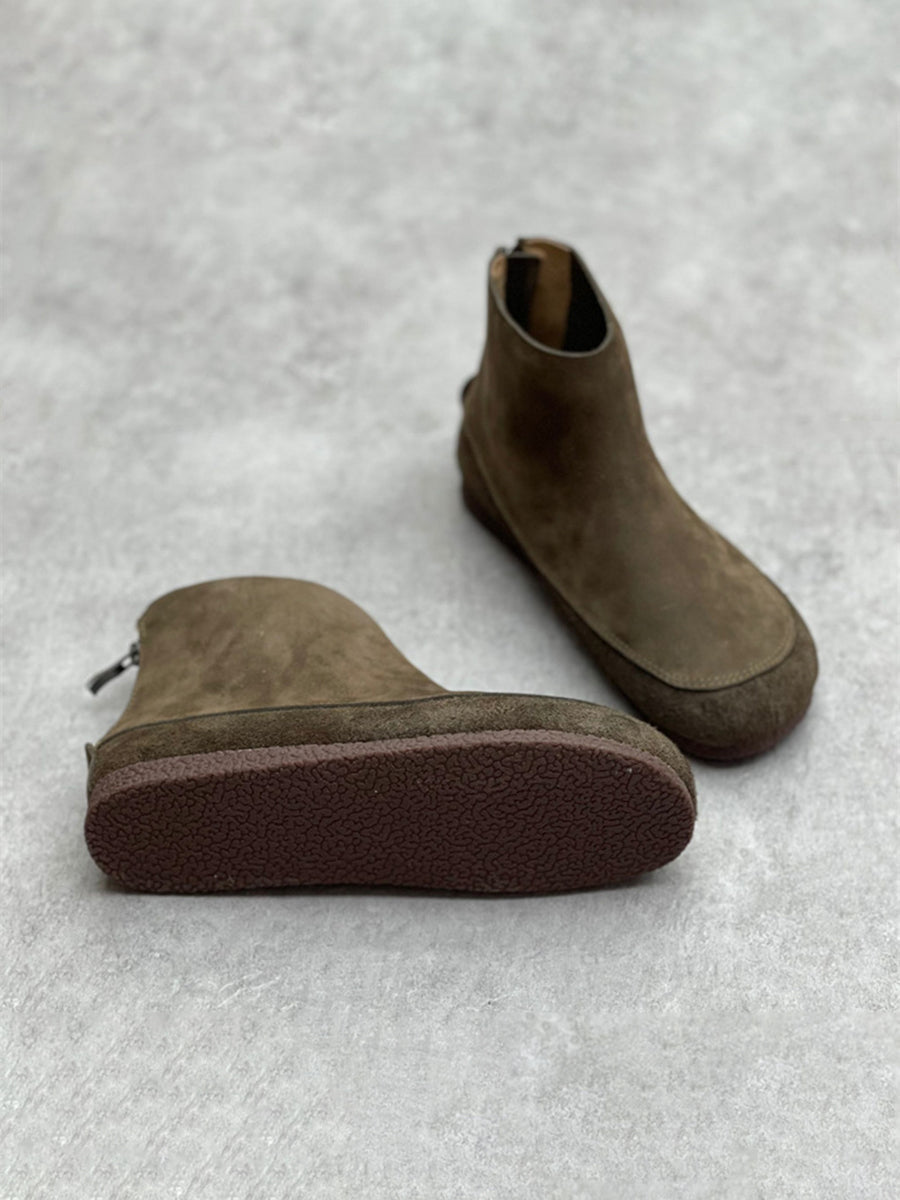 Damen Stiefeletten mit runder Spitze und Blockabsatz AT1076