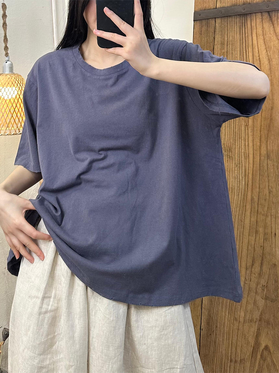 Women Summer Casual Solid Cotton Shirt TY1027